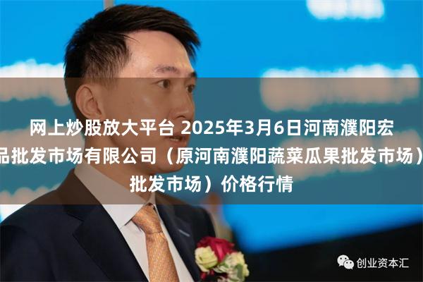 网上炒股放大平台 2025年3月6日河南濮阳宏进农副产品批发市场有限公司(原河南濮阳蔬菜瓜果批发市场)价格行情