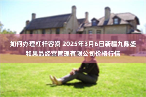 如何办理杠杆容资 2025年3月6日新疆九鼎盛和果品经营管理有限公司价格行情