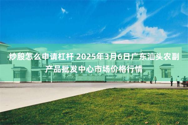 炒股怎么申请杠杆 2025年3月6日广东汕头农副产品批发中心市场价格行情