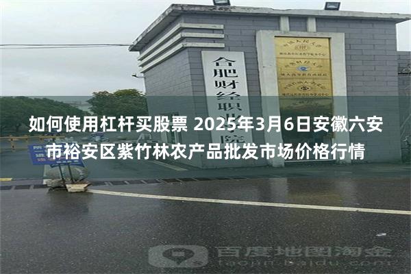 如何使用杠杆买股票 2025年3月6日安徽六安市裕安区紫竹林农产品批发市场价格行情