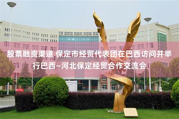 股票融资渠道 保定市经贸代表团在巴西访问并举行巴西—河北保定经贸合作交流会