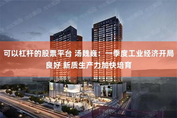 可以杠杆的股票平台 汤魏巍：一季度工业经济开局良好 新质生产力加快培育