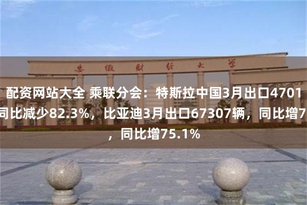 配资网站大全 乘联分会：特斯拉中国3月出口4701辆，同比减少82.3%，比亚迪3月出口67307辆，同比增75.1%